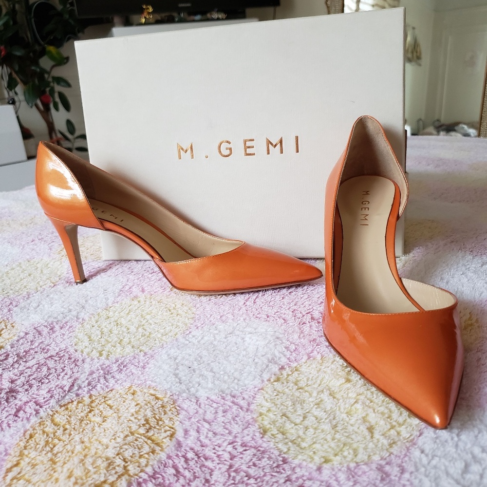 Orange Pumps Handmade